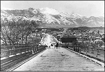 Huerfano Street Bridge looking west, circa 1900 Huerfano Street Bridge looking west, circa 1900